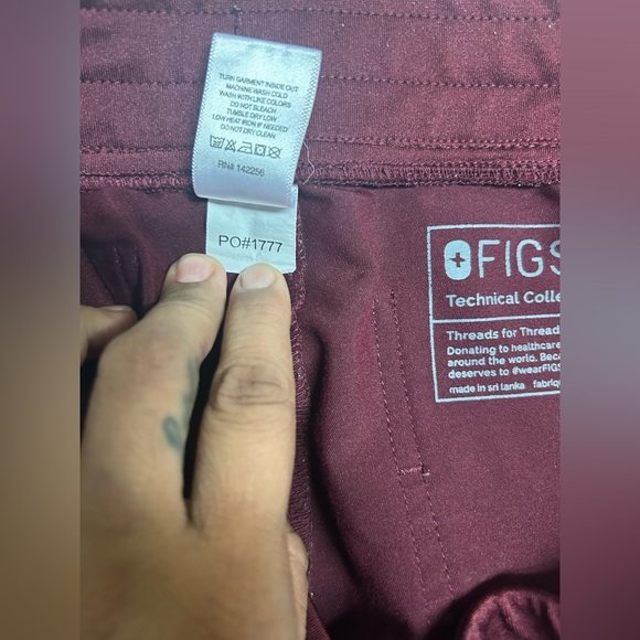 Figs Pants Women Small Red Zamora Scrubs Jogger Stretch Maroon Medical Bottom - Picture 2 of 11